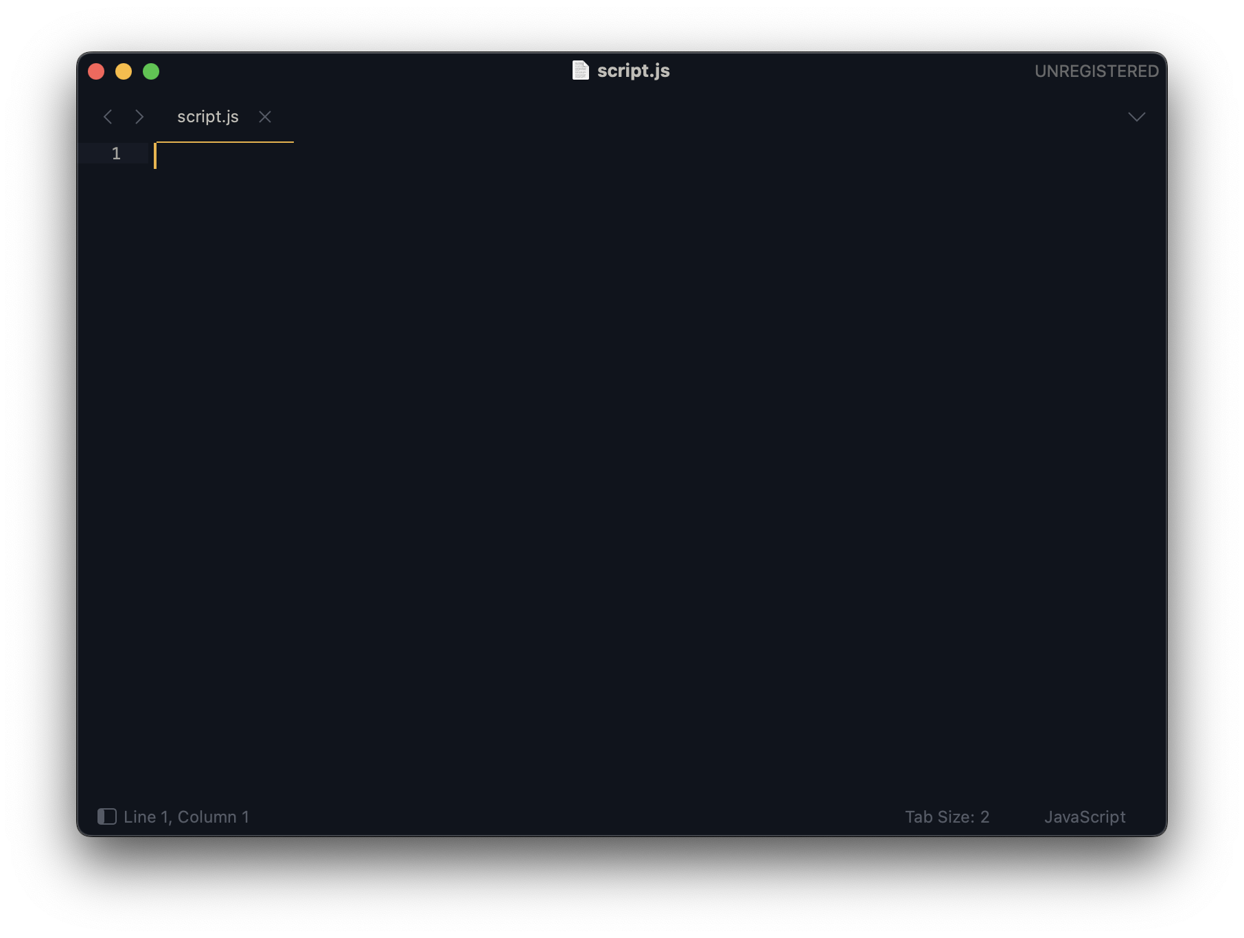 Blank file in Sublime Text